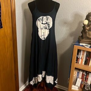 Earthbound Traders Tie Dye Handkerchief Hem Slip Dress